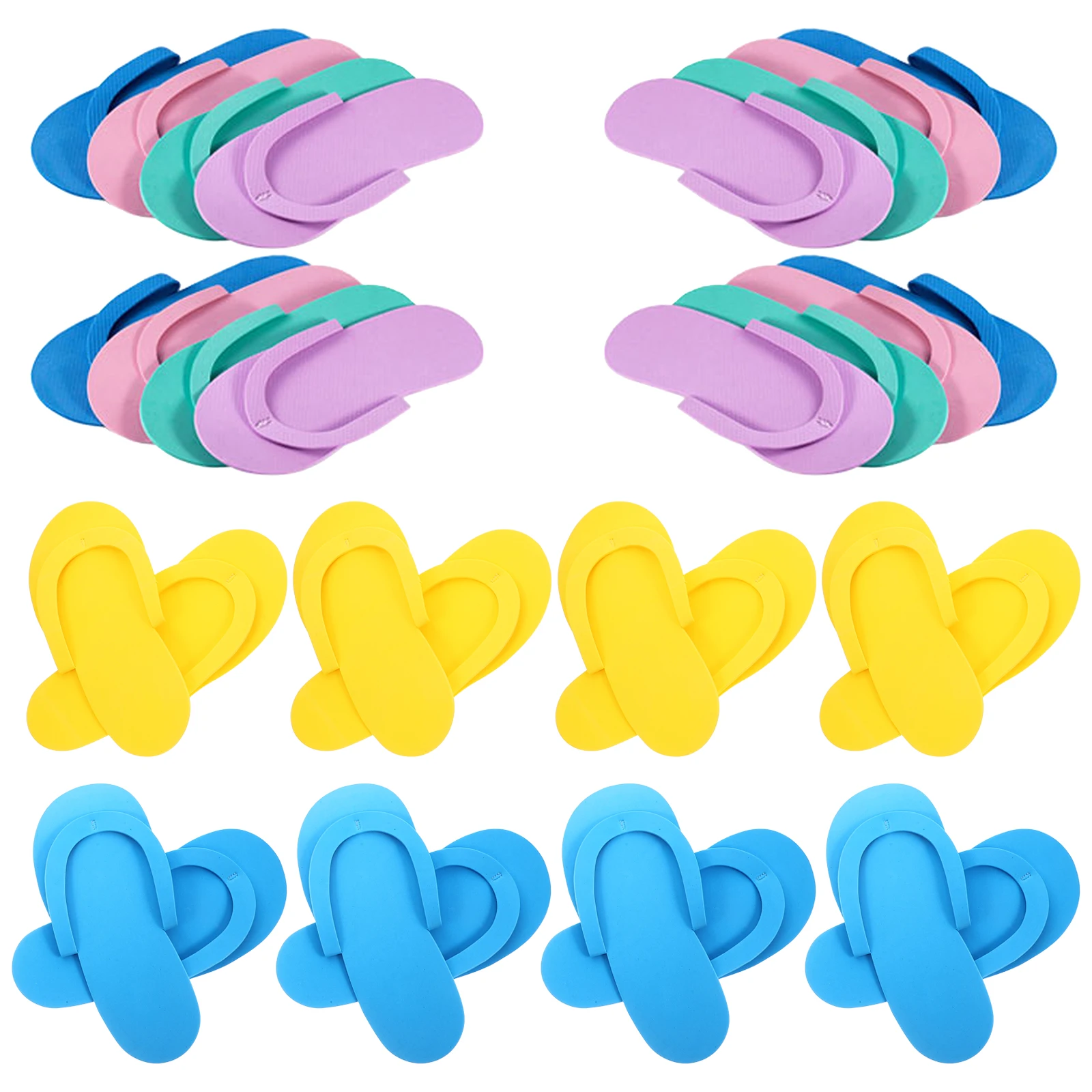 

24 Pairs Foam EVA Slippers Anti Scald Beach Disposable Pedicure Slippers Household Travel Guest Footwear for Home Hotel Spa Use