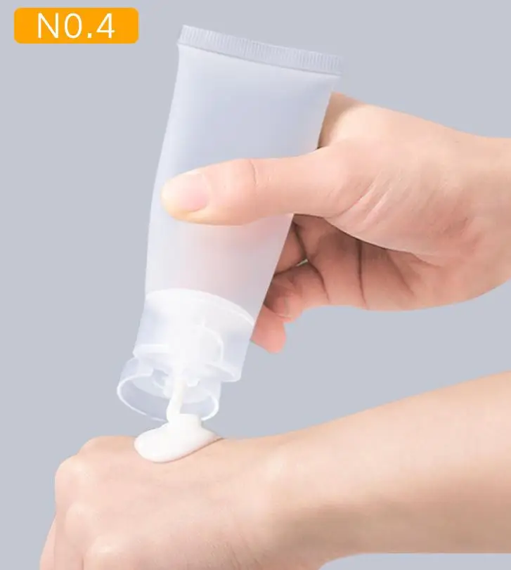 Tubo Transparente vacío para viaje, contenedores rellenables de 20ml/ 30ml/ 50ml/ 100m, para loción, champú y baño, 5 unids/lote