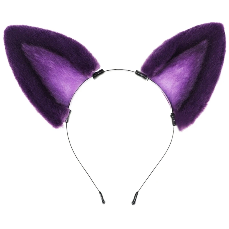 

Wolf Kitten Ears Cosplay Headwear Party Sexy Kitten Headbands Purple Ears Animation Hair Hoop for Live Show DropShipping