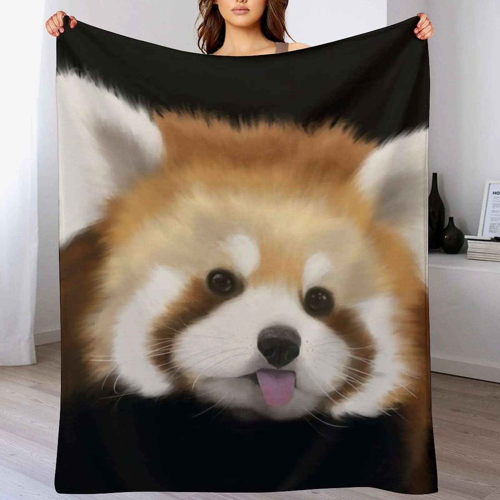 

Cute Red Panda Throw Blanket Furry Extra Large Throw funny gift Blankets