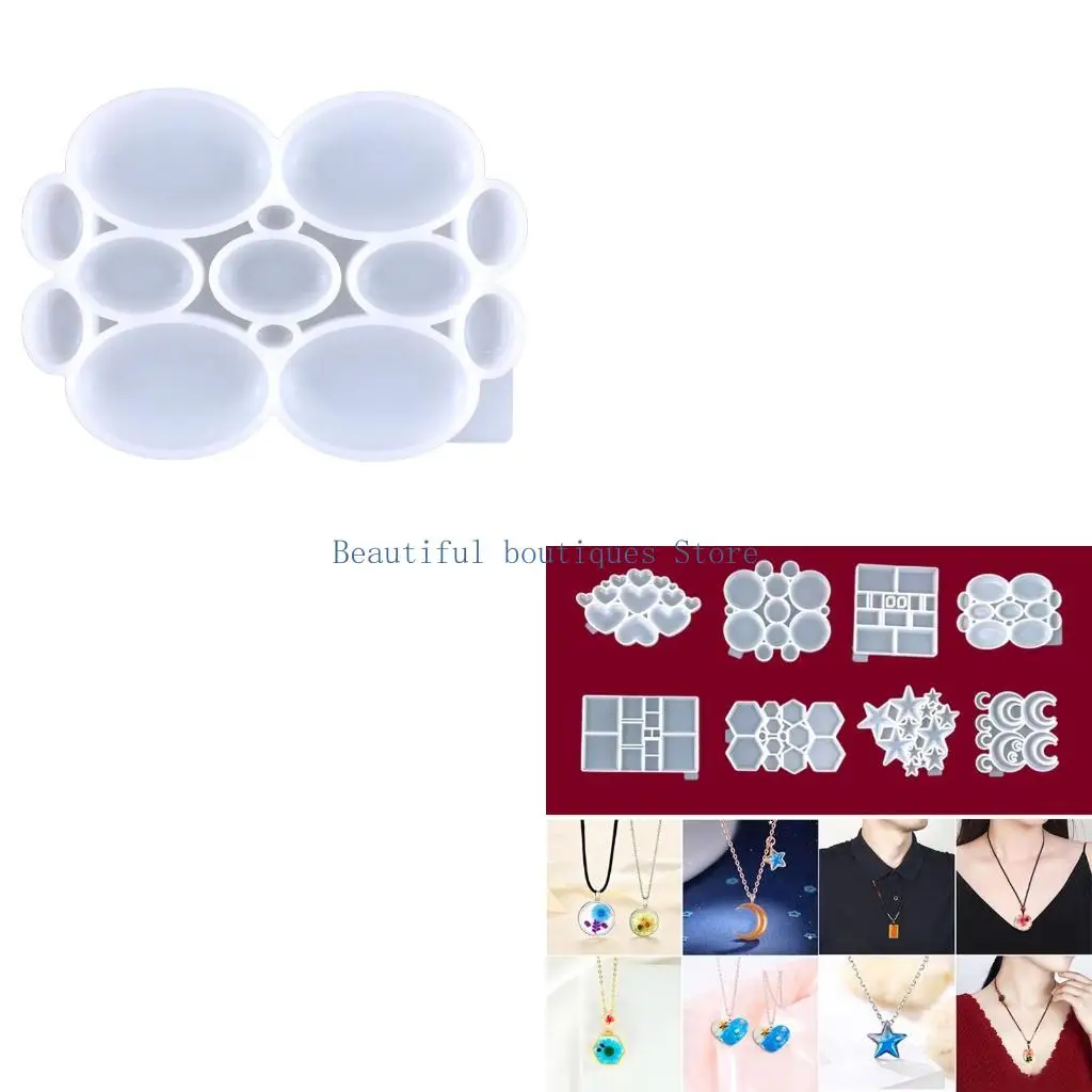 U4LF Heart Star Moon Handmade Pendant Necklace Craft Tool DIY Jewelry Making Finding Mould Geometric Figure Shape Mold