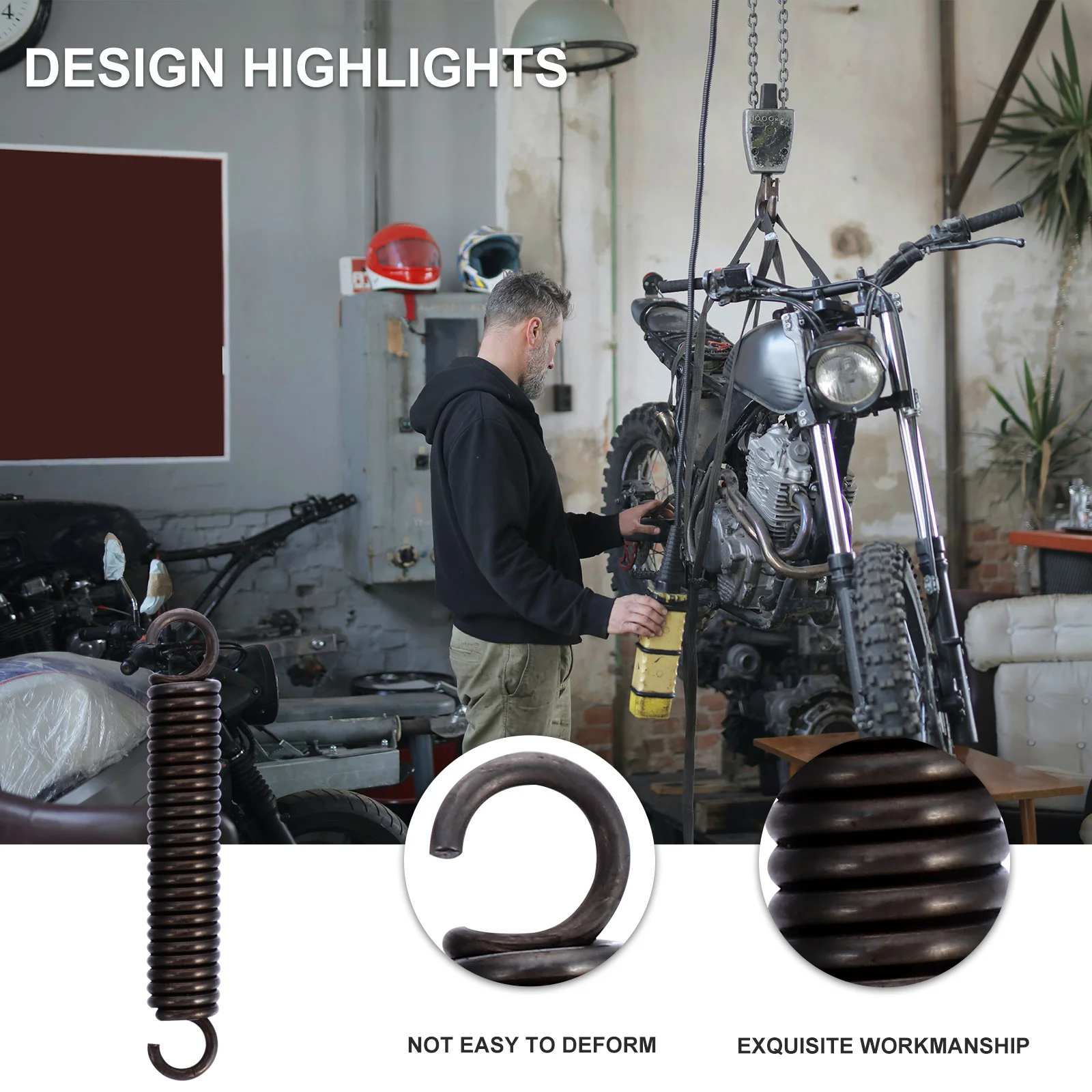 

10Pcs Sturdy Spiral Tension Springs Dual Hook Extension Spring Heavy Duty Load Bearing for Home Hardware Accessories Reliable