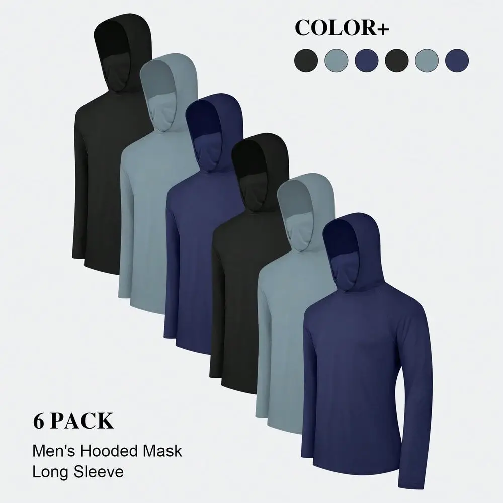 Packs Mens Quick Drying Athletic Hoodies With Mask Solid Color Sun Protection Long Sleeve Fishing Shirts For Men Hoodie Workwea