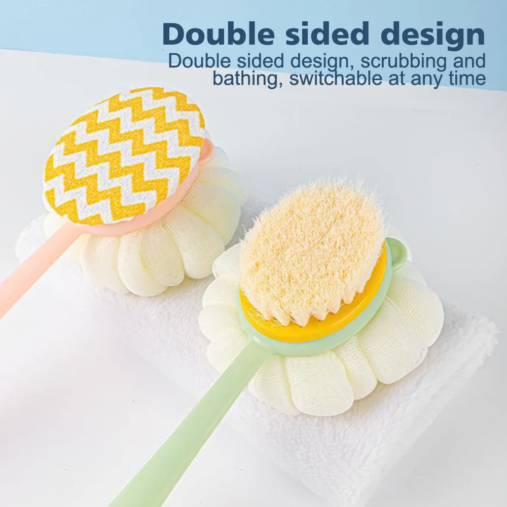 Long Soft Hair Bath Brush Doubleside Rub Shower Brush for Women Skin Exfoliating Bath Massage Bath Doubleside Rub Tool