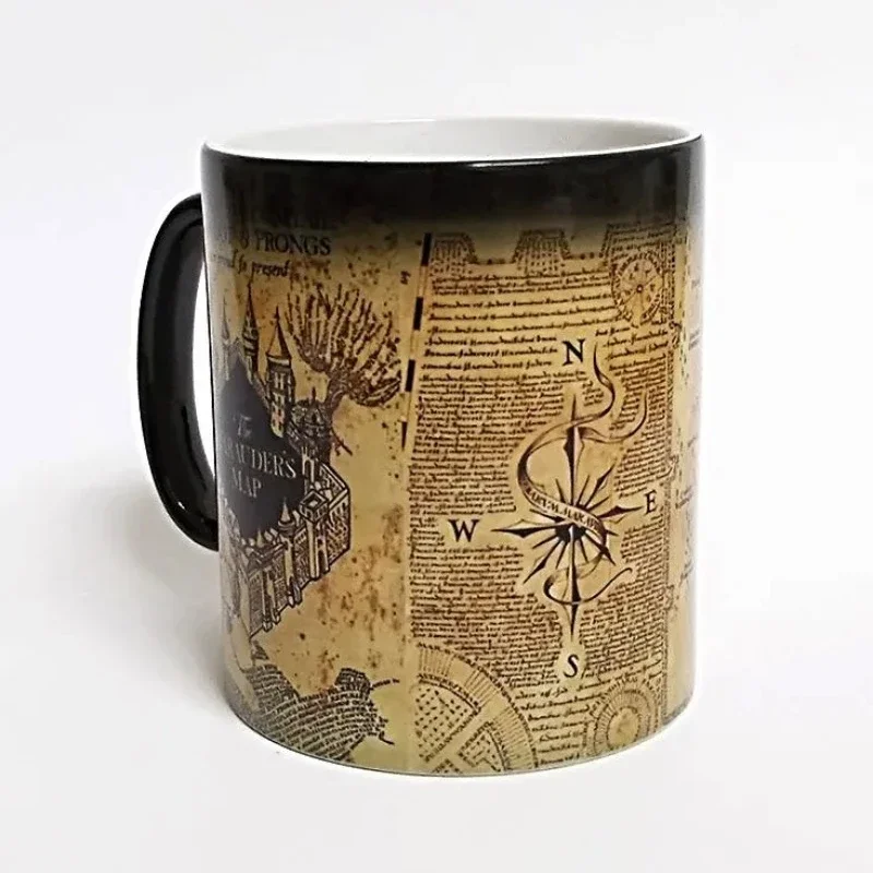 Magic Marauders Map Mug, 11oz, Color Changing Mug, Sensitive Ceramic Coffee Mugs, Tea Cup, Best Gift for Friends, Drinkware