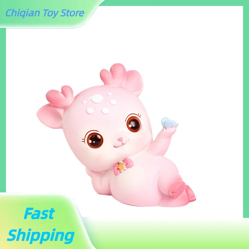 

Ins Girl Heart милый олень смола автомобиль украшение торта пара подарок кукла ручной работы исцеление маленький орнамент розовый подарок на день рождения орнамент