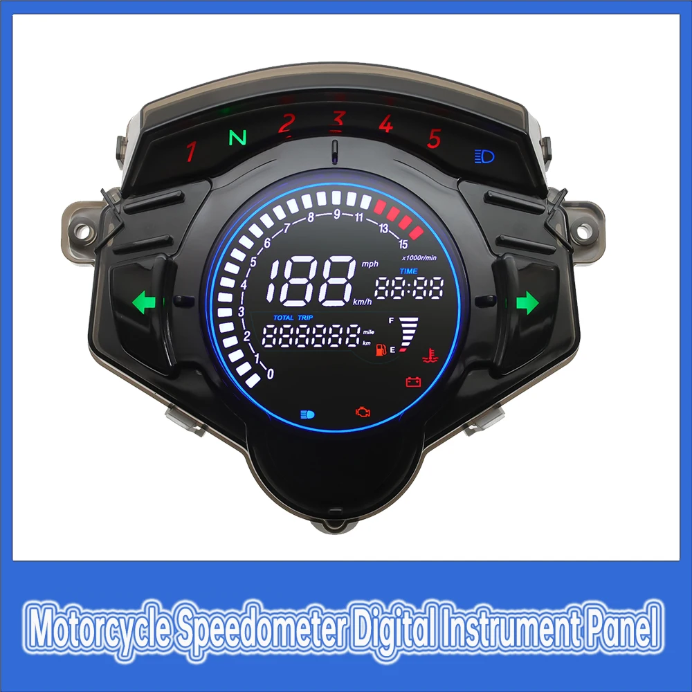 New LED Digital Motorcycle Speedometer Dashboard Digital Guage Instrument for Yamaha LC135 V1-V7 Mexico ITALIKA AT110