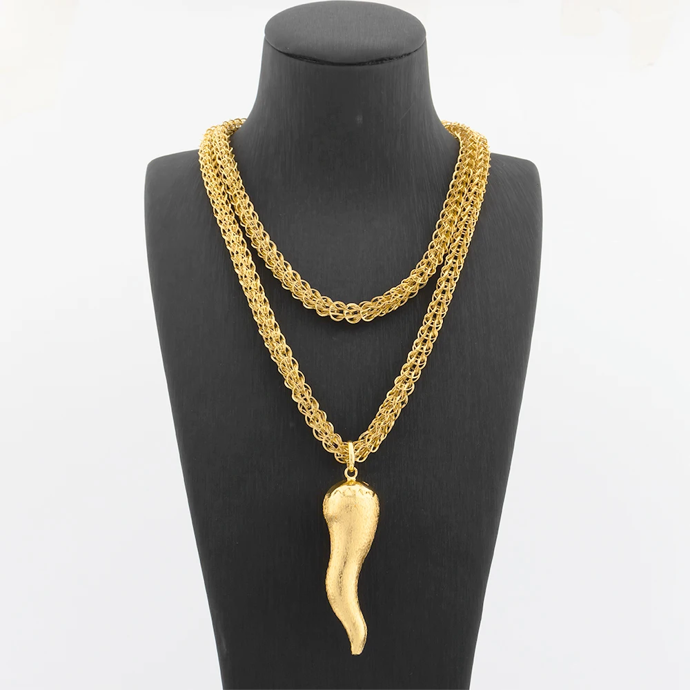 YM Map of Africa Pendant with 100 cm Chain Gold-plated 8