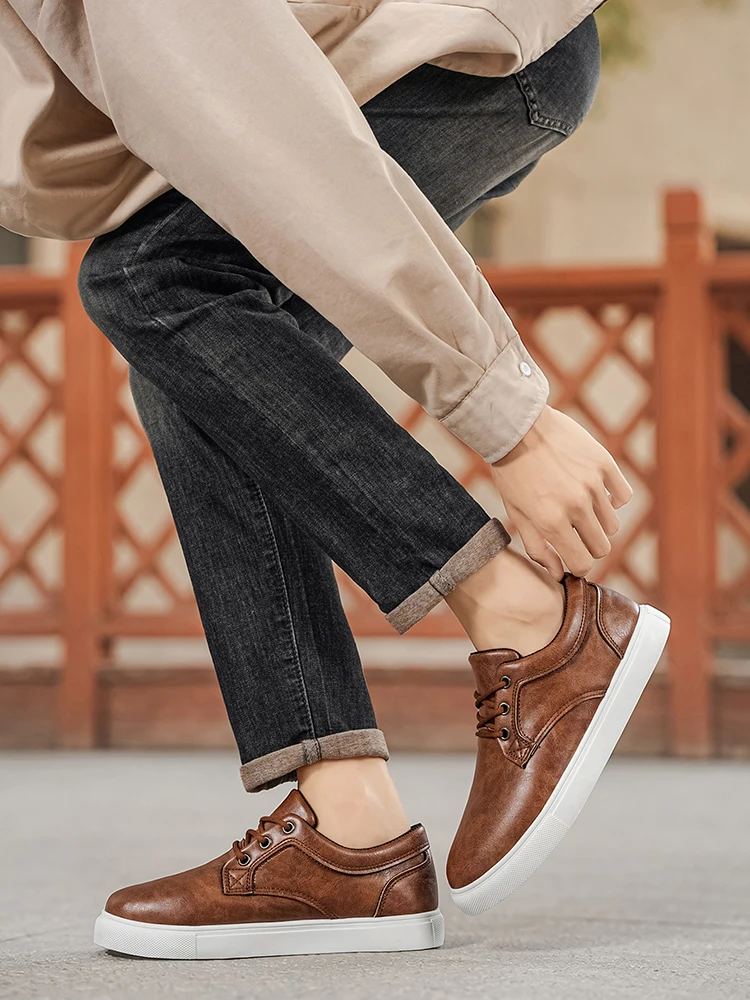 Bequeme Skateboard-Schuhe für Herren - Niedrig Geschnittene Outdoor-Training-, Wander- und Camping-Sneaker für Alle Jahreszeiten – Detail 1