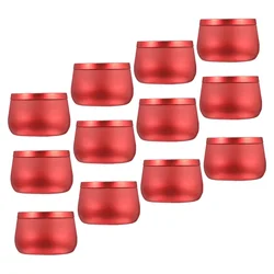 12 Pcs 4oz Belly Storage Jar Beaded Craft Cases Christmas Candles Tinplate Canisters Travel Containers Cans Lids Empty