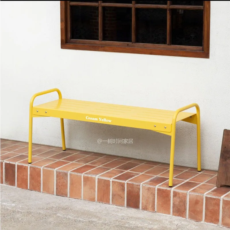 Korea Outdoor Bench Park Milk Tea Coffee Shop Gym Rest Stool Shopping Mall Iron Seat Chair