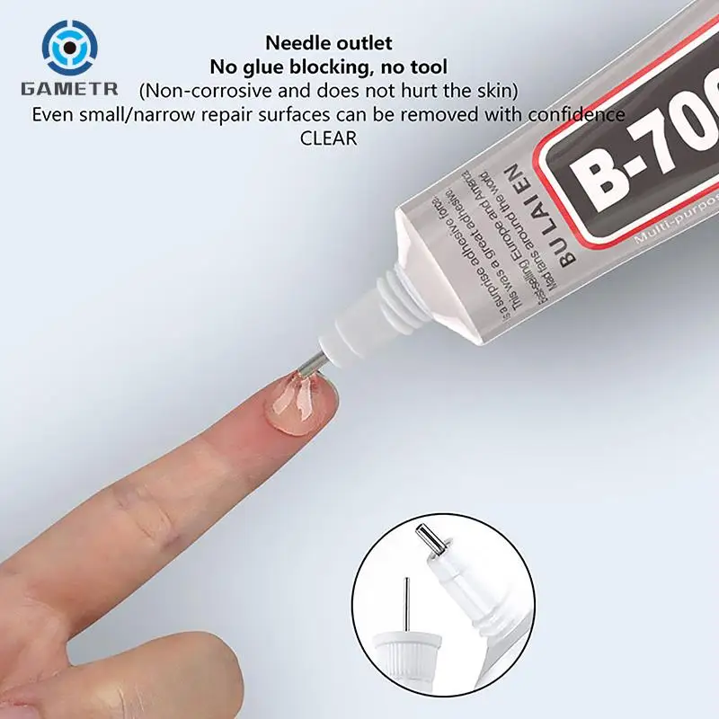 B7000 Cola Transparente com Aplicador de Precisão, Reparação Telefónica, Adesivo, Universal, Vidro, Plástico, DIY, 110 ml, 50 ml, 25 ml, 15ml