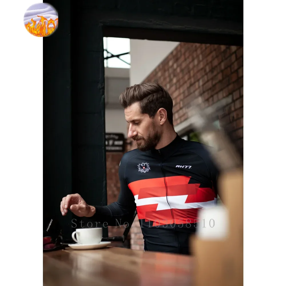 

RH77 термозимняя велосипедная куртка MTB велосипедное пальто флисовое велосипедное пальто одежда с длинными рукавами профессиональный велосипедный трикотаж Ciclismo унисекс