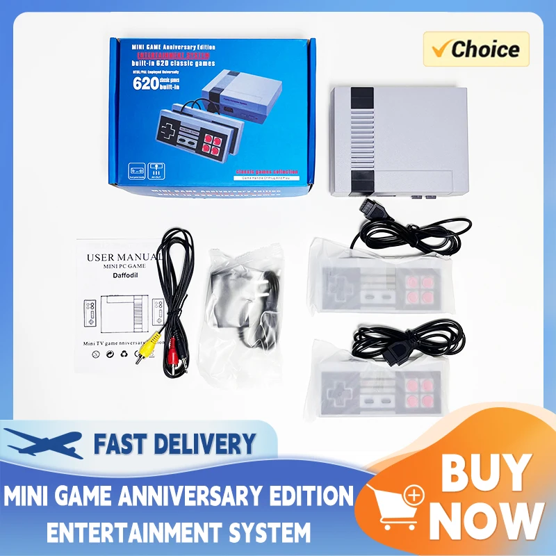 

NES620 Video Game Console AV2.4G Wireless Controller 620 Games Without Repetition 8 Bit Nostalgic FC Game Console