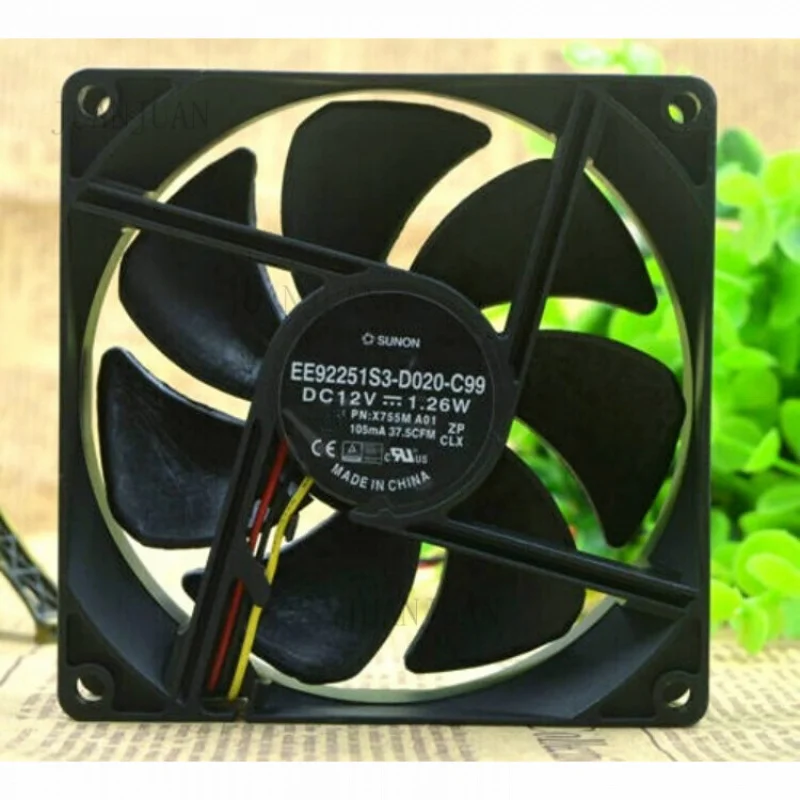 A+ FOR SUNON EE92251S3-D020-C99 Delll PN: X755M A01 DC12V 9025 cooling fan 3wires