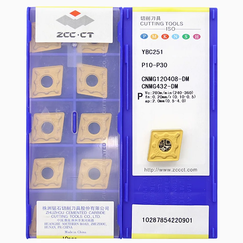 CNMG120408-DM YBC251 YBC252 YBC351 YBC352 YBC151 YBC152 ZCC.CT CNMG120408 CNMG432 CNC carbide inserts Turning inserts 10pcs/box