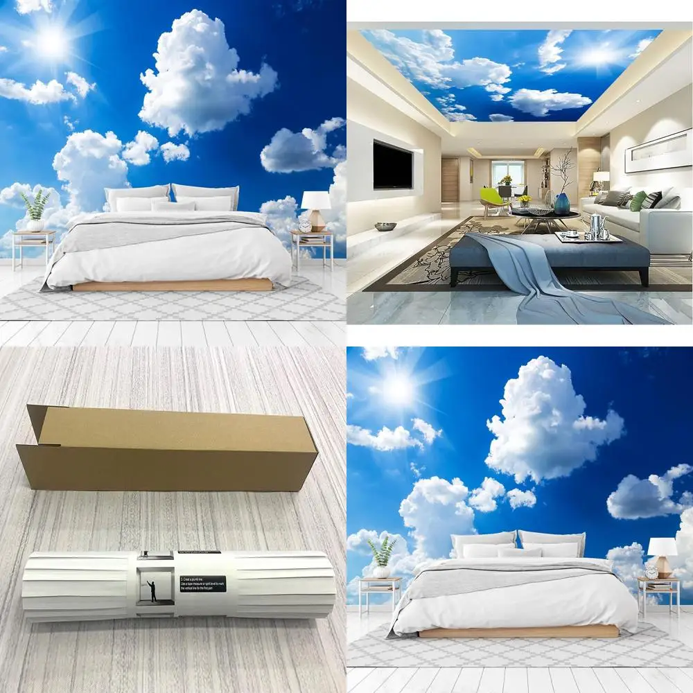 

Настенная роспись «Голубое небо и пышные облака» — 103x69 дюймов