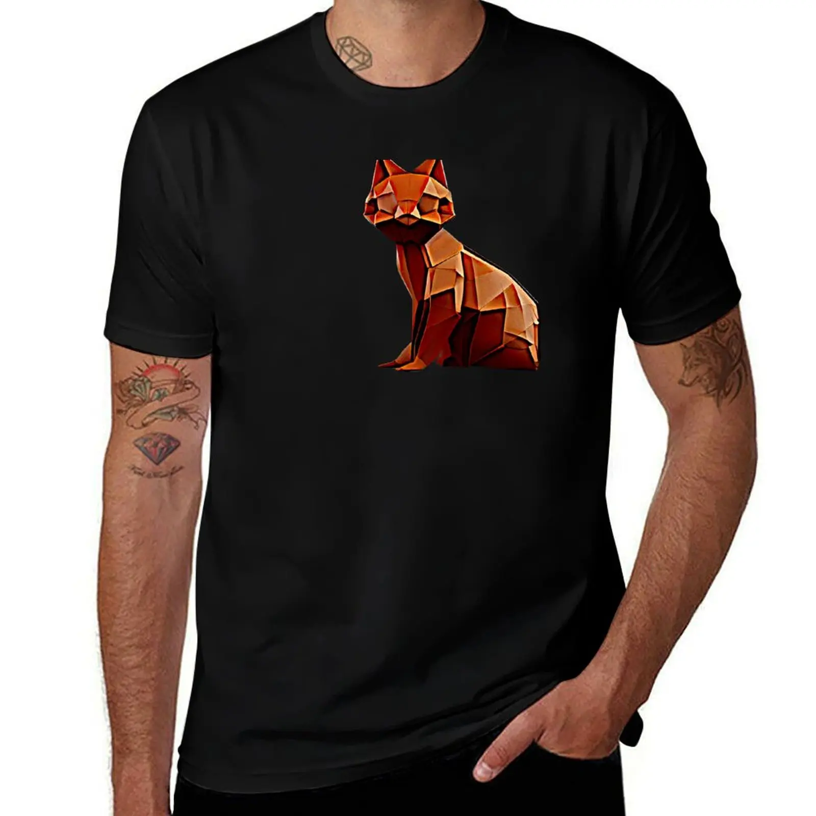 Bronze Cat T-Shirt Festival Party Tee Top