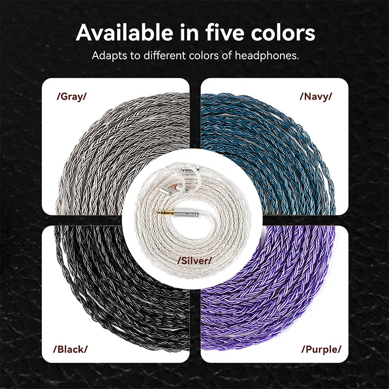 KBEAR JunTian 2 Meters 5N OCC Silver-plated HIFI Earphone Upgrade Cable 16 Cores Connector Earphone Wire for ZS12PROX Cepheus