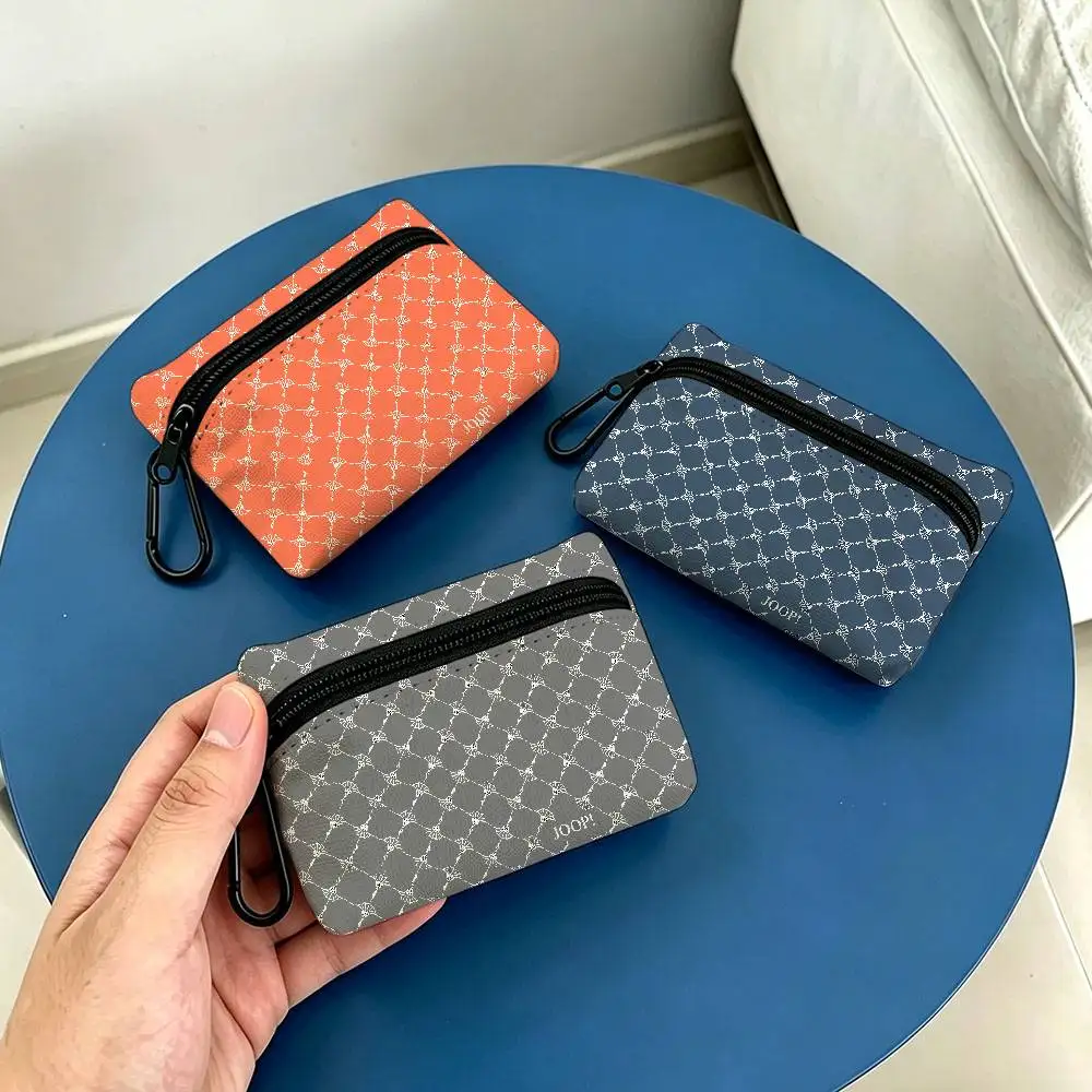 Printed J-Joops Portable Oxford Cloth Coin Purse Alloy Carabiner Hook Small Zipper Pouch For Backpack Belt Daily