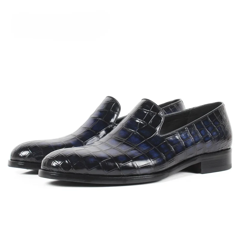 

Crocodile Genuine Leather Shoes Shoe Adult Men No None Stitching Yes Men's Loafer Shoes Man Dress Shoes