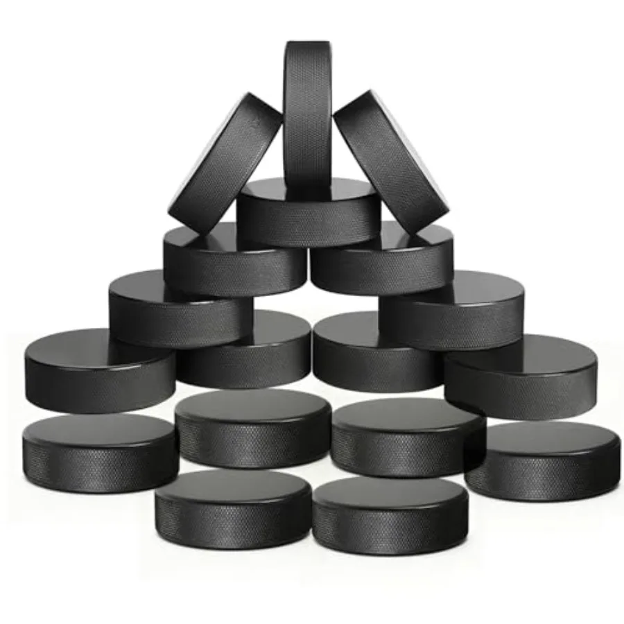 

Ice Hockey Pucks for NHL-Regulation - 6oz 3" Diameter x 1" Thick - 18-Pack Practice Pucks for Training and Games