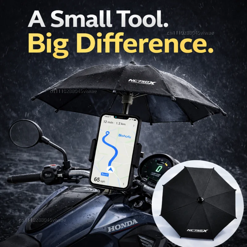 

For HONDA NC750X Motorcycle Phone Umbrella Holder Waterproof Sunshade Anti Glare Rainproof Handlebar GPS Mount