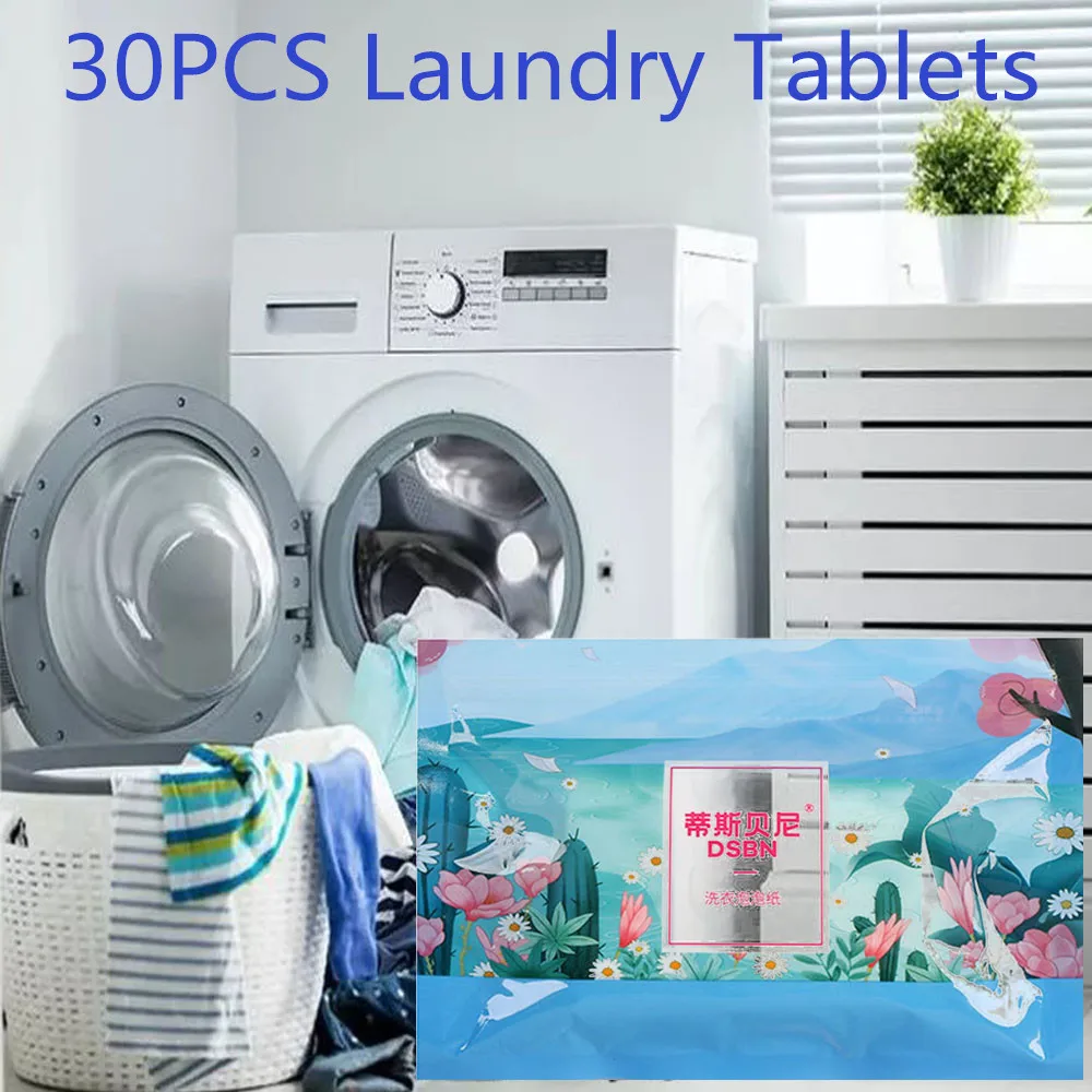 

30Pcs Volume Laundry Soap Laundry Detergent Sheet Nano Concentrated Wash Powder For Washing Machine Cleaner Cleaning