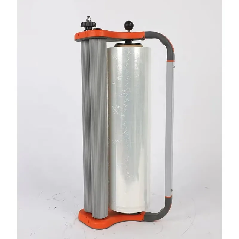 Handheld Manual Stretch Film Dispenser Semi-Automatic Pallet Wrapper for Beverage Cartons Boxes PE Material Packaging Paper