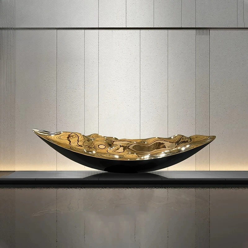 Hotel lobby art ornament treasure boat abstract sculpture shopping mall lobby company front desk large floor decoration