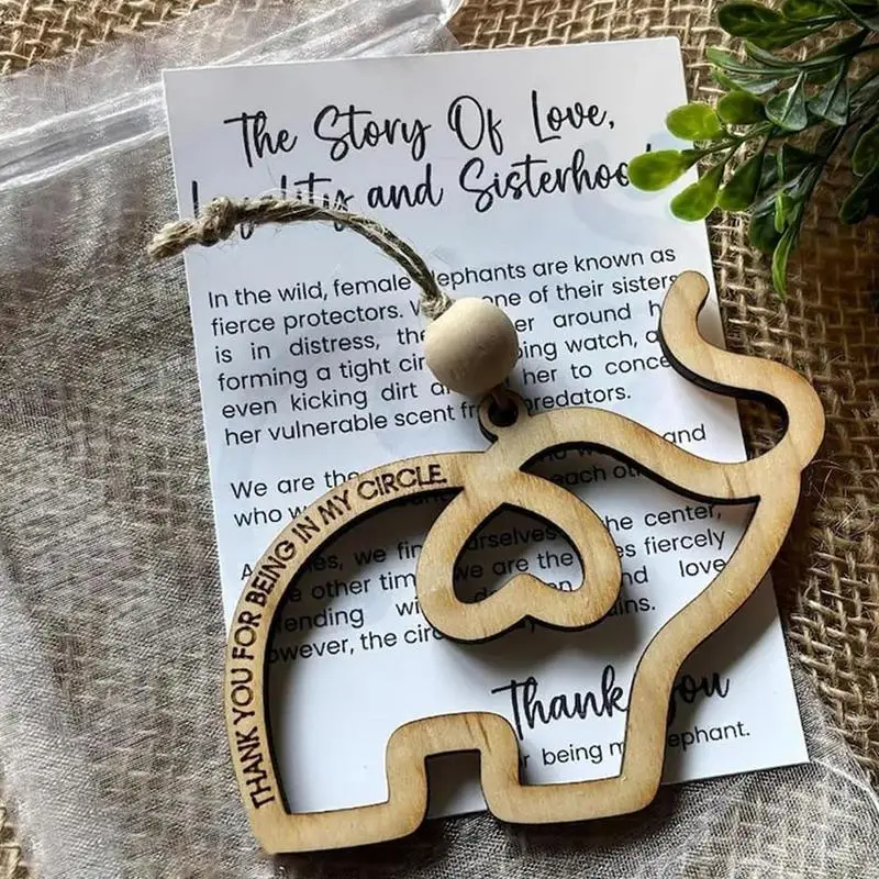 Wooden Elephant Cutout Ornament Elephant Sisterhood Ornament A Bond Built With Love & Loyalty Best Friends And Sisterhood