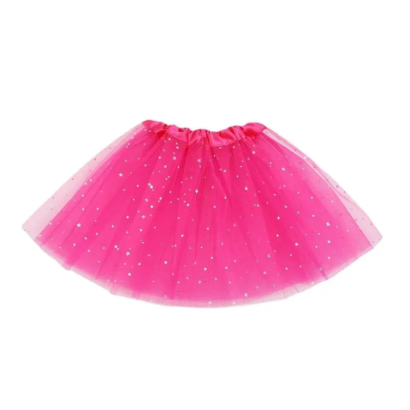 Girls Tulle Star Short Tutu Skirt 3 Layers Children's Fancy Ballet Dancewear Party Costume Ball Gown Mini Skirt for Toddlers image 2