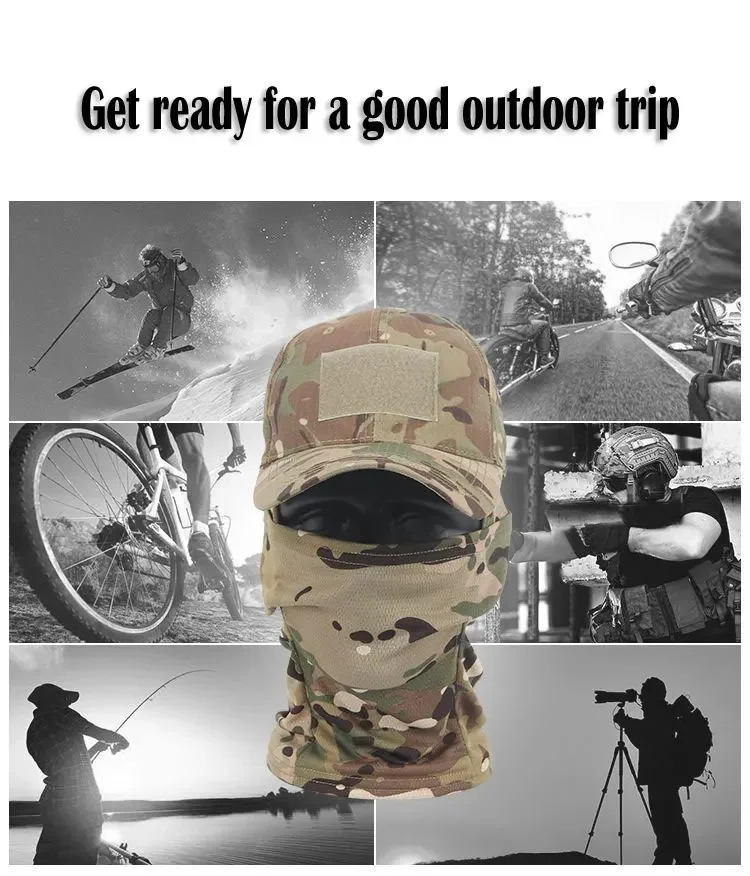 Balaclava Baseball Caps Full Face Mask Set Men Summer Snapback Sun Hat Outdoor Hunting Camouflage Balaclava