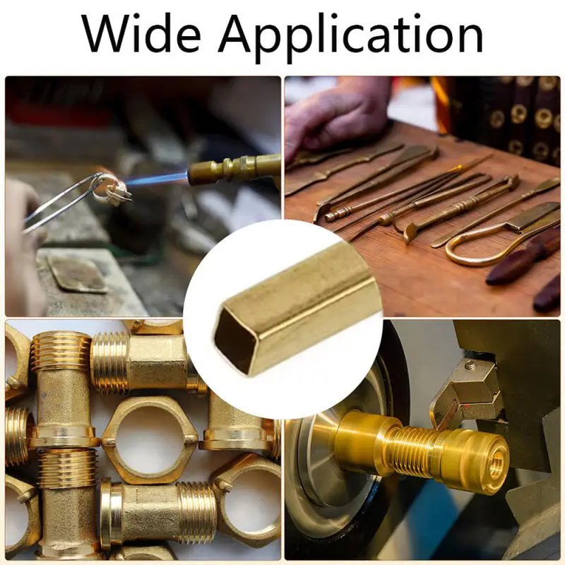Brass Square Tube Diameter 6/8/10/12/14/16/18/20mm Length 250mm Long Brass Hollow Square Tube Modelmaking Rod Cutting Tool