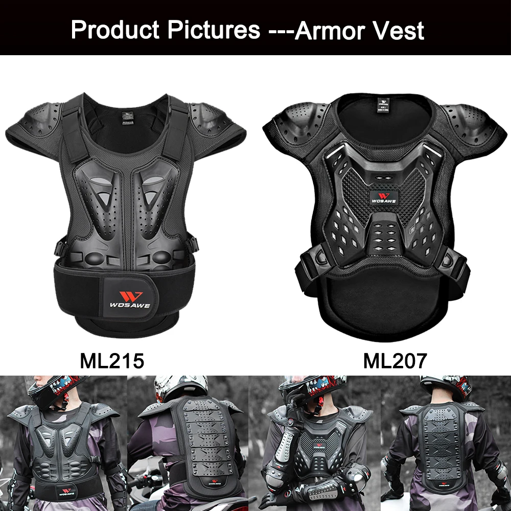 WOSAWE Motorcycle Armor Vest Spine Chest Body Protection Back Protector MTB Vest Skateboard Jacket Motocross Dirt Bike Waistcoat