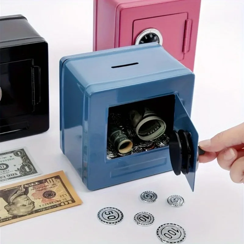 1Pc Mini Metal Money Boxes with Password Lock Coin Bank Saving Banknote Cash Box Creative Home Decor