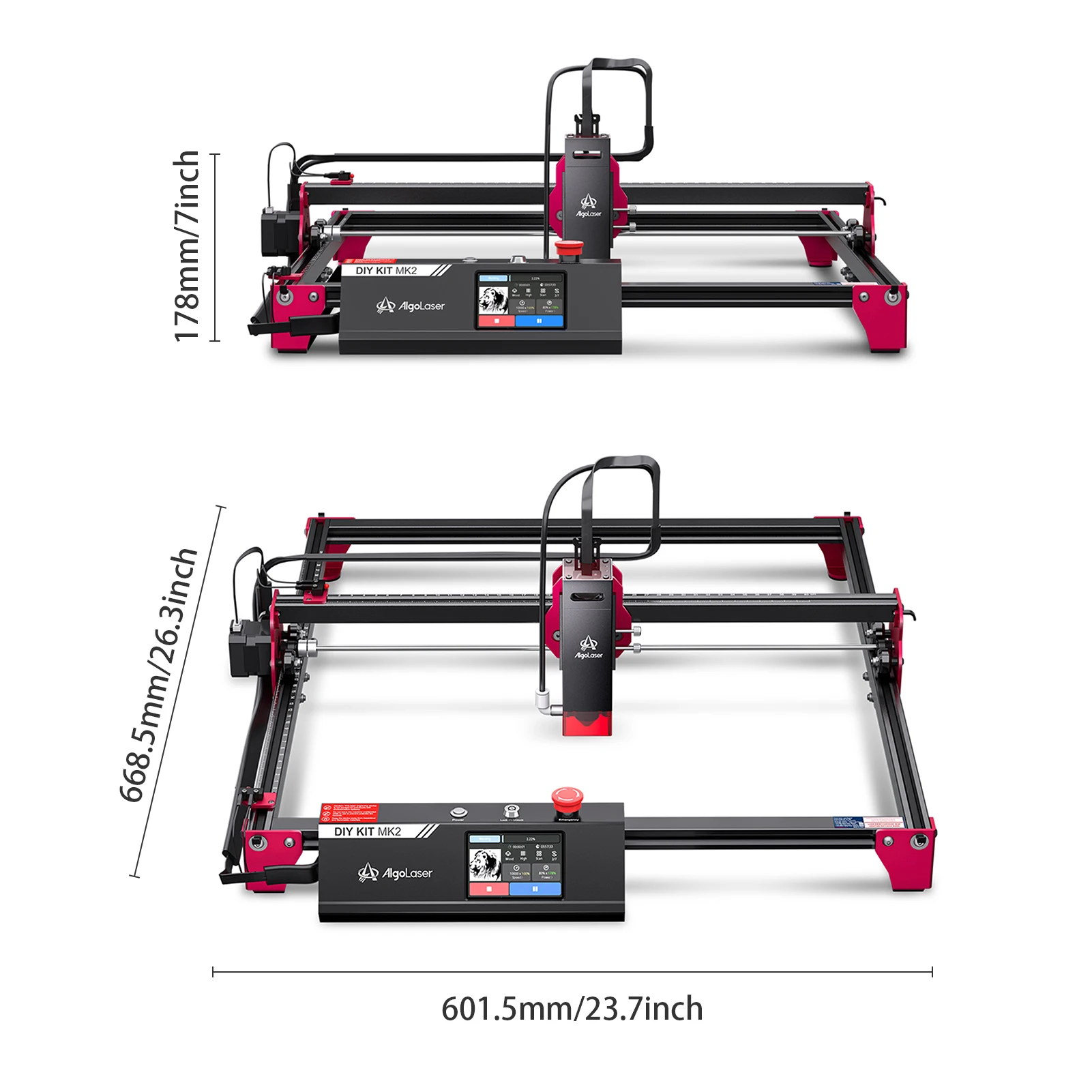 DIY KIT MK2 Laser Engraver 10W/5W Laser Power Fast to Engrave 12000mm/min Laser Cutting Engraving Machine 400*435mm Work Area