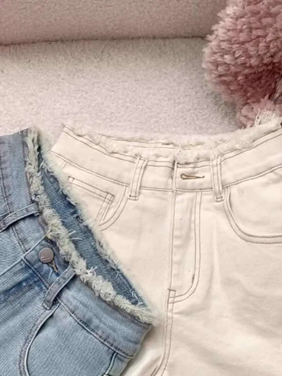Pantaloni caldi aderenti aderenti a vita alta con nodo in pizzo da donna taglie forti Jeans casual estivi a gamba larga