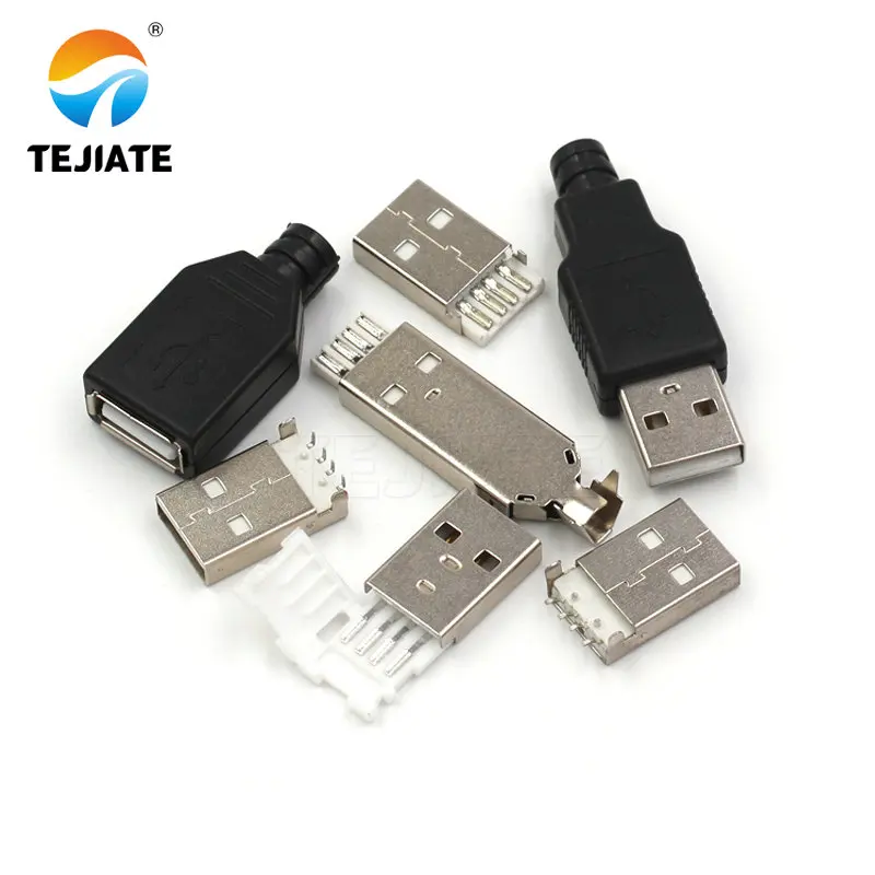 10PCS USB male USB interface A-type plug connector combination/with shell/solder wire/solder board/straight insertion/SMT