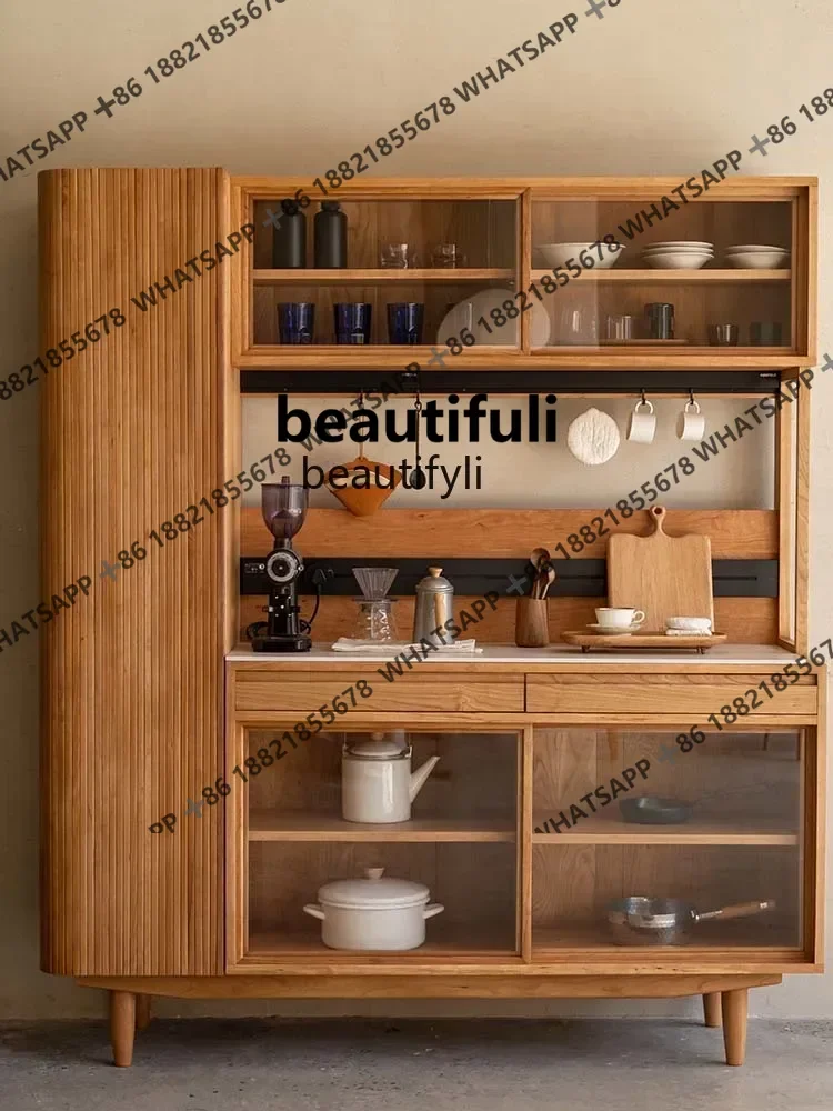 Sideboard Cabinet Black Walnut Cherrywood Nordic Simple High Cabinet Storage Cabinet