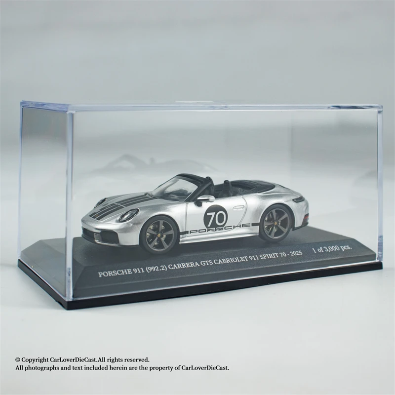 Minichamps 1/64 911 992.2 GTS # 70 2025 Metalowy model pojazdu ze stopu, odlewany ciśnieniowo, kolekcja, prezent na Boże Narodzenie dla chłopca