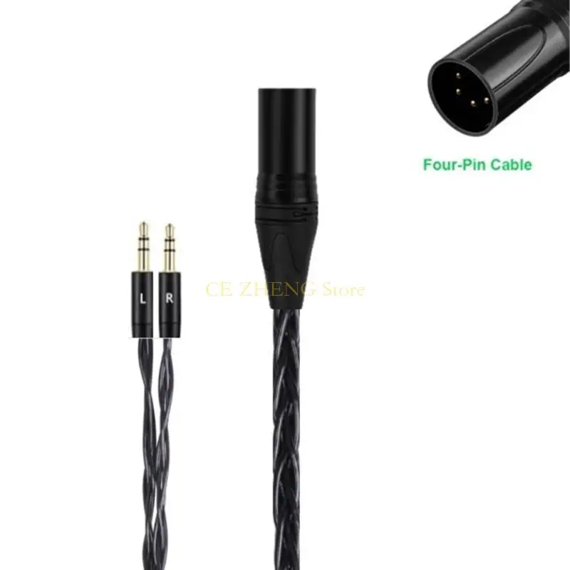 Cáp nghe 3,5 mm chất lượng E56B với 4pinXLR cân bằng nam cho D7100 D7200