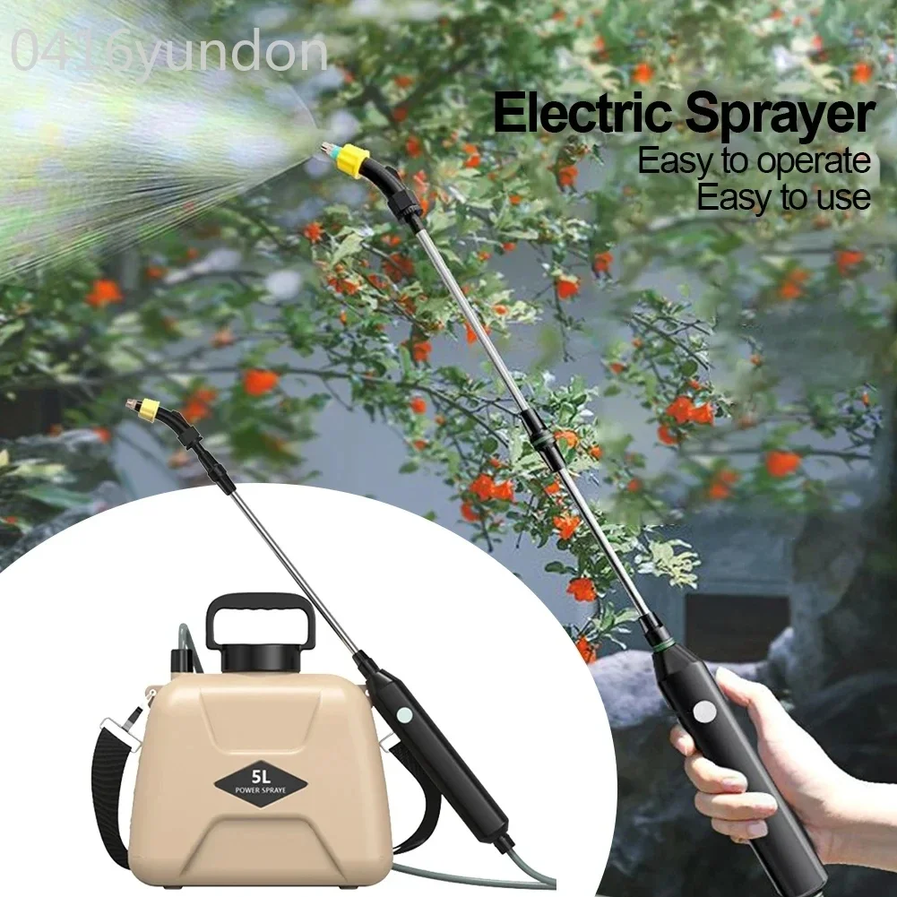 

5L Electric Sprayer USB Rechargeable Garden Irrigation Sprinkler with Spray Gun 2400MAH Automatic Plant Mister Agricultural Tool