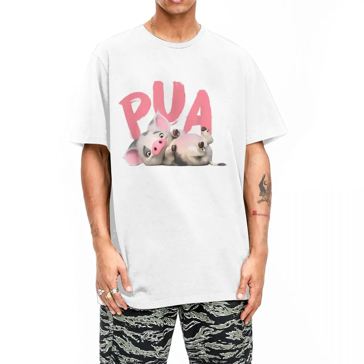 Moana Pua The Pig T Shirt Men Women's 100% Cotton Leisure T-Shirt Round Neck Tee Shirt Short Sleeve Tops Printing