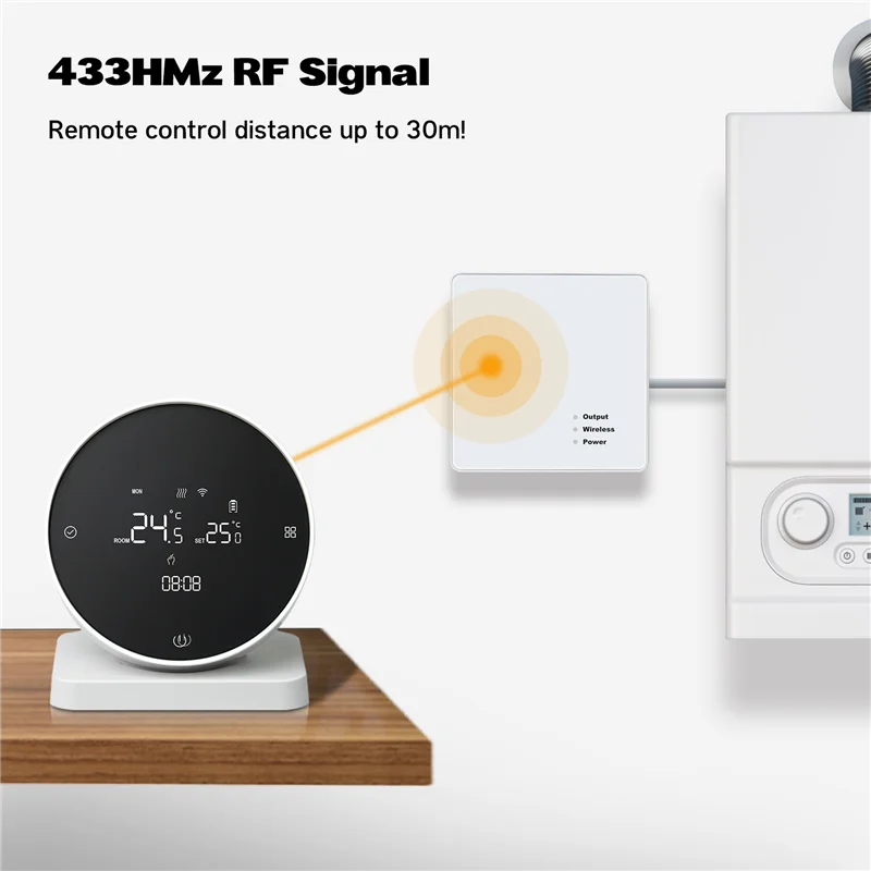 B50B-Wireless Wifi Thermostat For Gas Boiler Heating Tuya Wifi Thermostat Support Voice APP Controll Work For Google Home