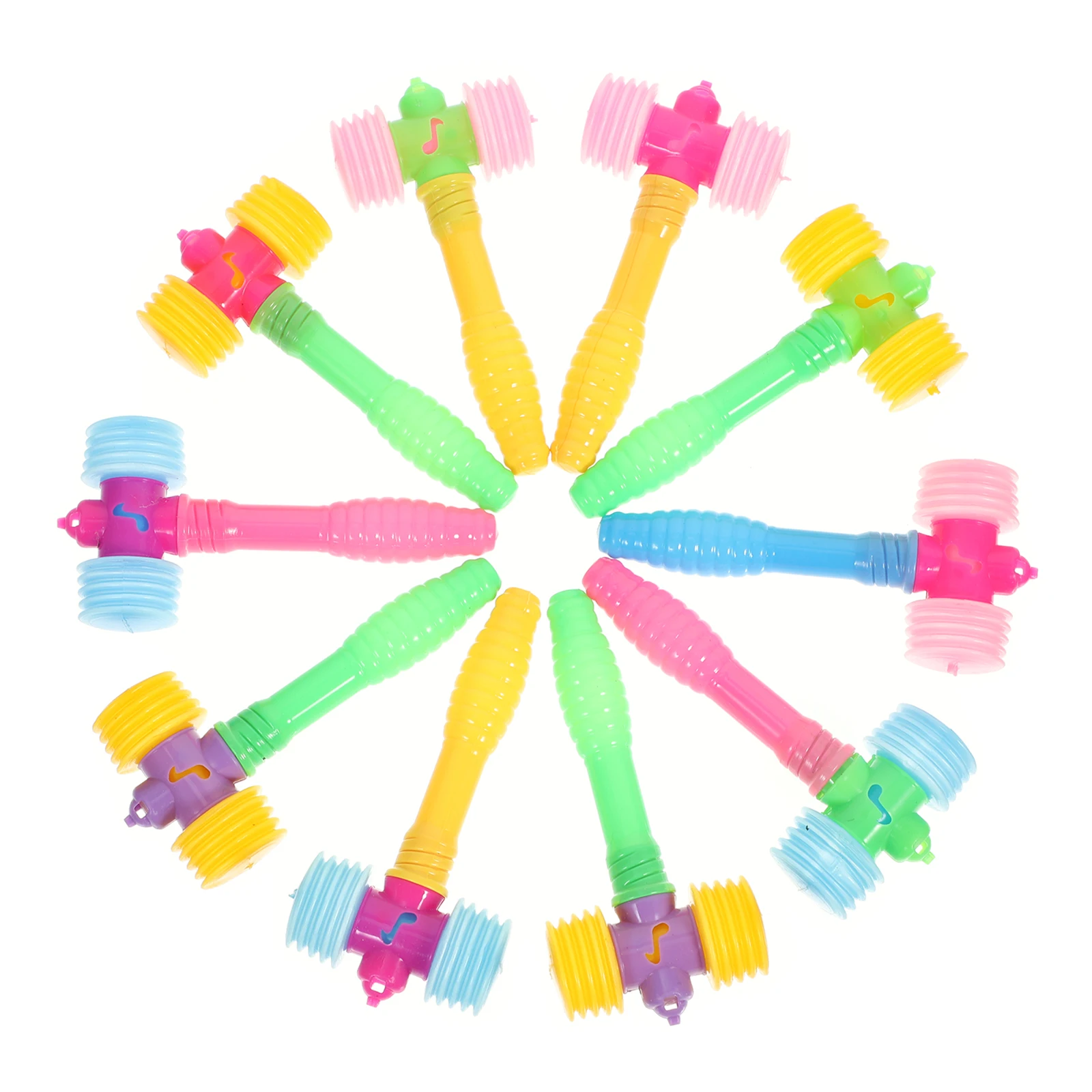 

10 pcs Children Hammer Toys Small Clown Kids Plastic Hammering Pounding Squeaky Toddler Fun Educational Gifts Safe
