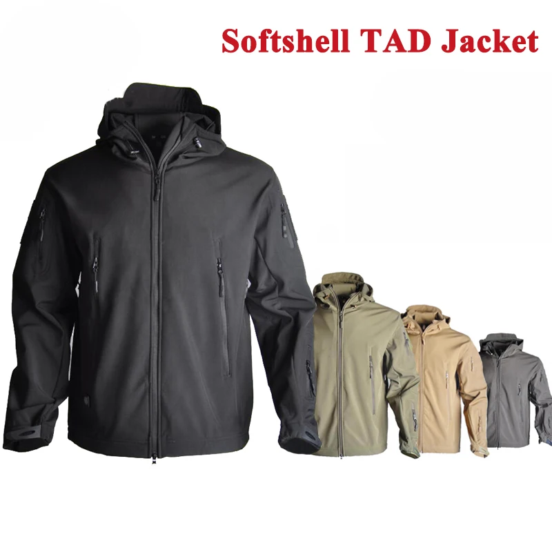 TAD Softshell Hunting Clothes Sport Jacket Camouflage Military Army Jacket Outdoor Hiking Camping Windbreaker Jacket