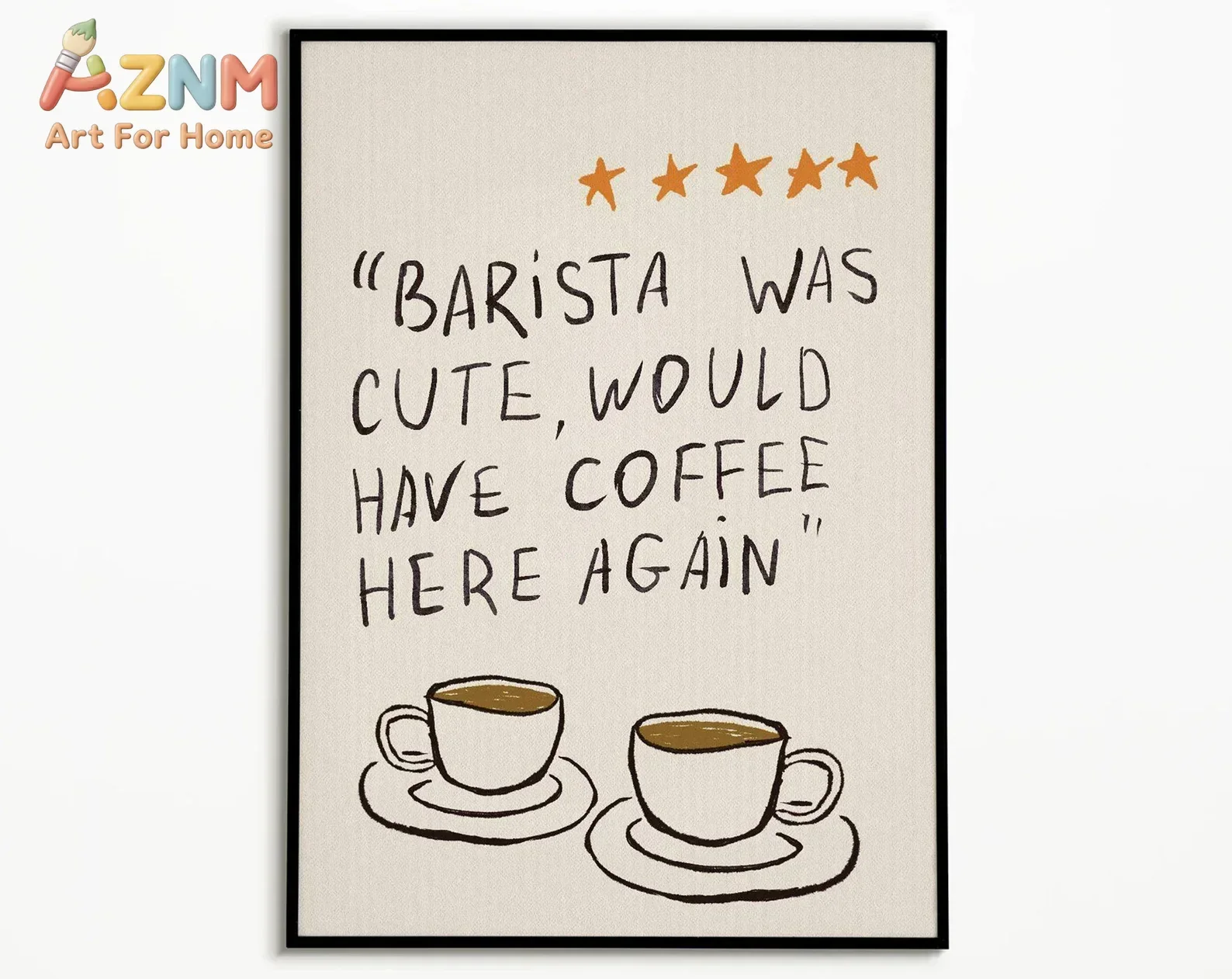 Barista Was Cute Poster, Coffee Bar Wall Art, Coffee Poster, Barista Rating Poster, coffee lover gift, kitchen Wall Art Print