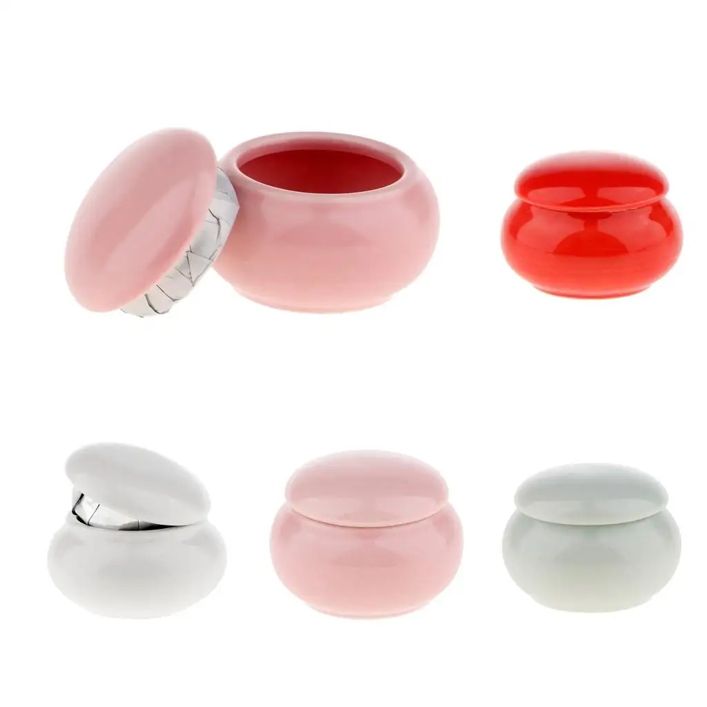 Ceramic Cosmetics Empty Jar Pot Lip Balm Bottle Storage Container 12g