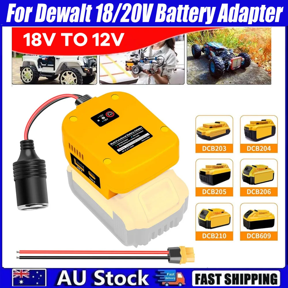 

18v To 12v Converter Battery Powered Xt60 Power Adapter Step Down Converter Easy Setup Usb Type C Adapter For Car Audio Tablets